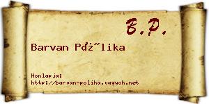 Barvan Pólika névjegykártya